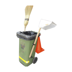 CONTENEDOR + PORTA ESCOBA + PORTA RECOGEDOR